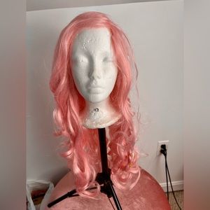Pink mermaid wig.